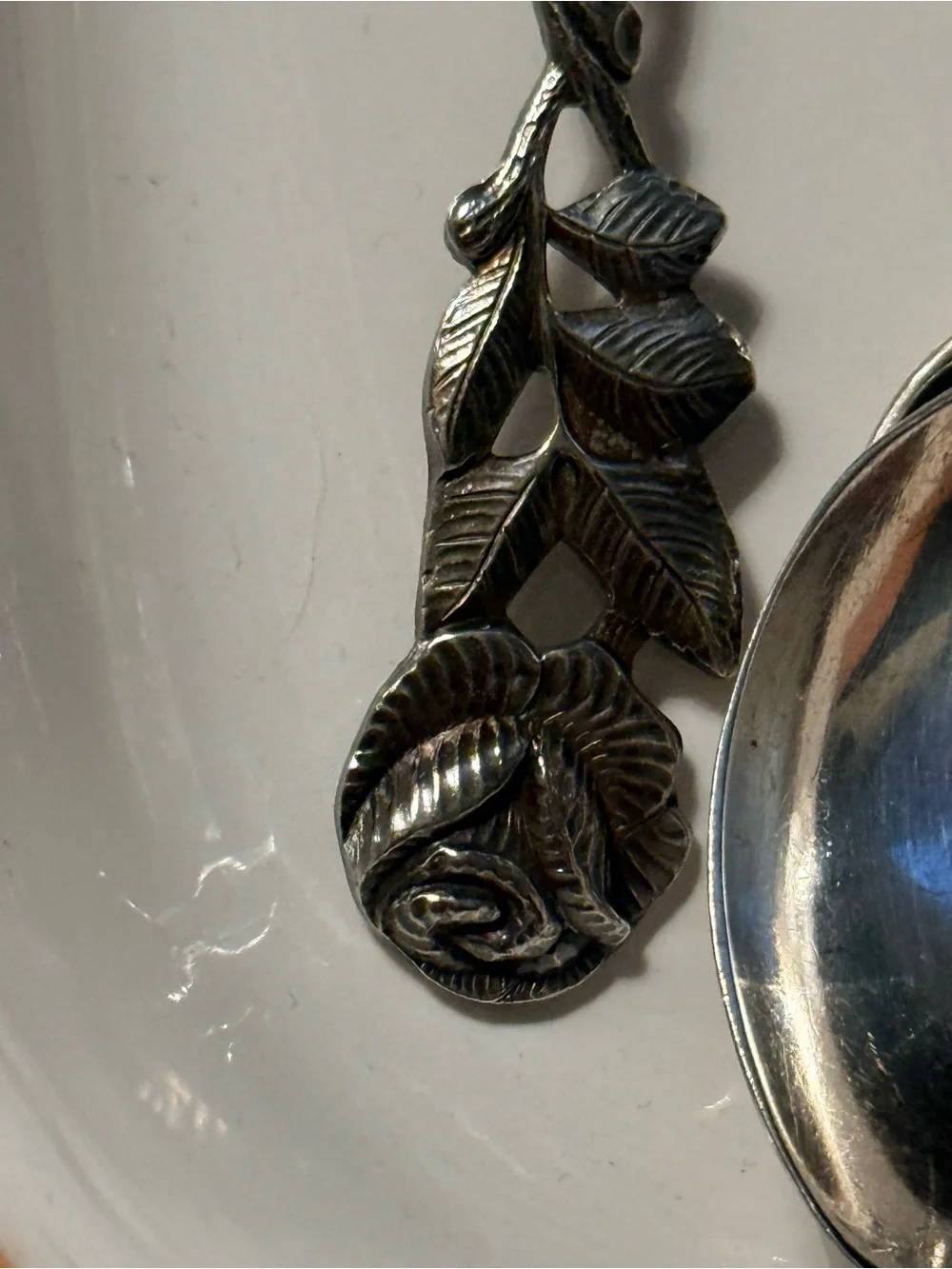 Hildesheimer Rose Handle Silver-Plate Serving Spoon Set of 4 p